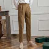 Brandon | Men Tailored Trousers with Pleat TwoButtonWaistband