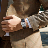 Logan | Men's Square Quartz Leather Strap Watch