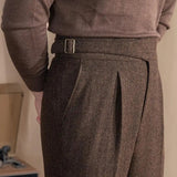 Logan | Men Wool Trousers with Extended Tab Pleats