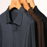 Orson | Men's Knitted Polo Shirt with Long Sleeves