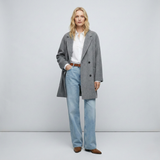 Cecilia | Women's Double-Breasted Wool Coat with Structured Straight Cut