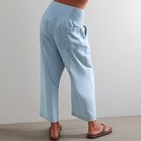 Rosalie | Women's Harem Cut Denim Pants with Elastic Waist