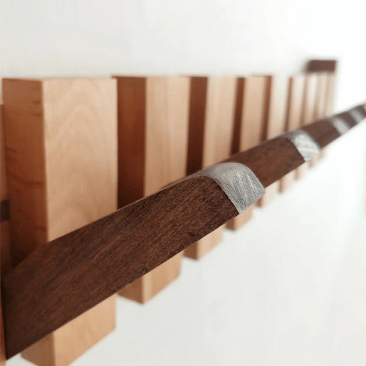 Pianello – Contoured Wood Wall Hanger with Fold-Down Hooks