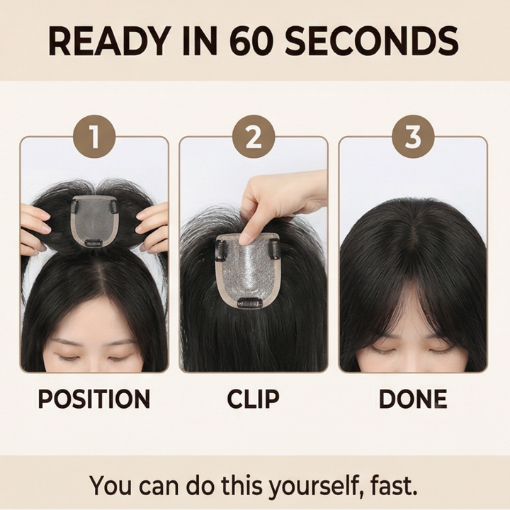 Velora – Natural Hair Topper for Thinning Hair