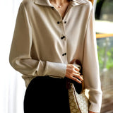 Marisol | Women Blouse With Asymmetrical Button Design