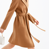 Sally | Women's 100% Wool Midi Coat with Belted Waist