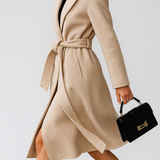 Sally | Women's 100% Wool Midi Coat with Belted Waist