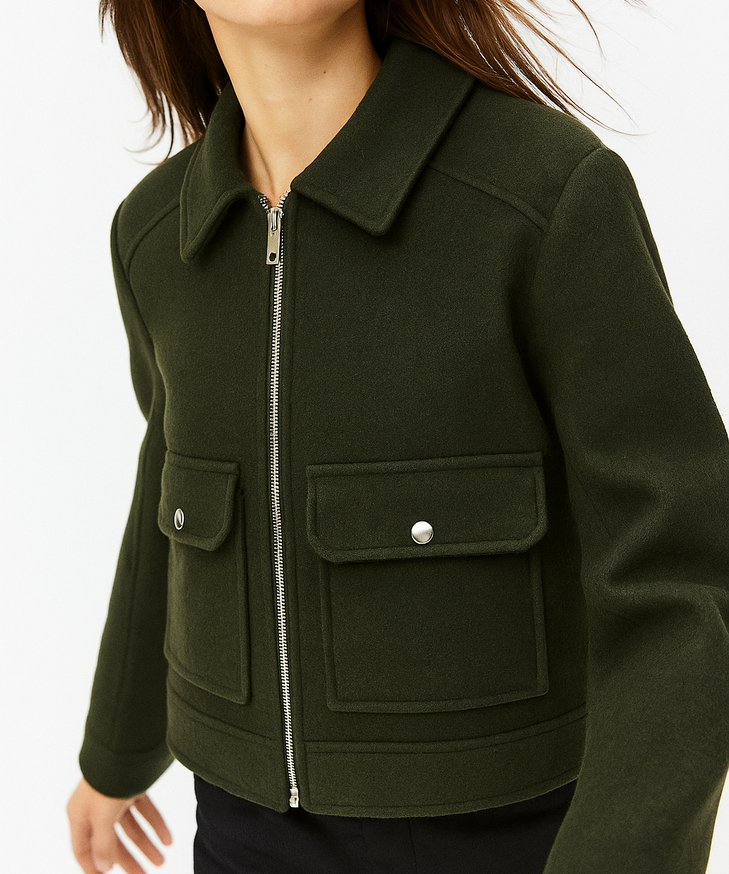 Nancy | Women's Cropped Zip-Front Jacket with Structured Fit