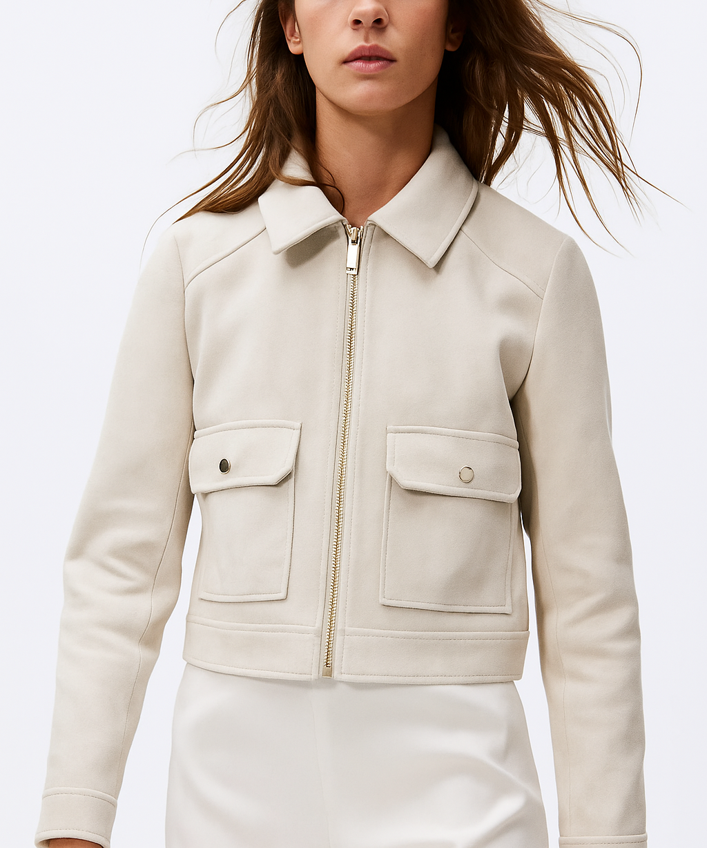 Nancy | Women's Cropped Zip-Front Jacket with Structured Fit