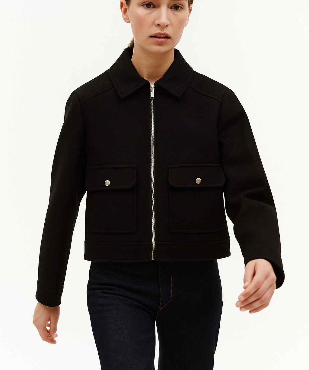 Nancy | Women's Cropped Zip-Front Jacket with Structured Fit