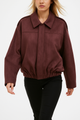 Wendy | Women's Suede Overshirt with Structured Lapel and Hidden Zip Closure