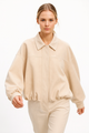 Wendy | Women's Suede Overshirt with Structured Lapel and Hidden Zip Closure