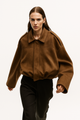 Wendy | Women's Suede Overshirt with Structured Lapel and Hidden Zip Closure