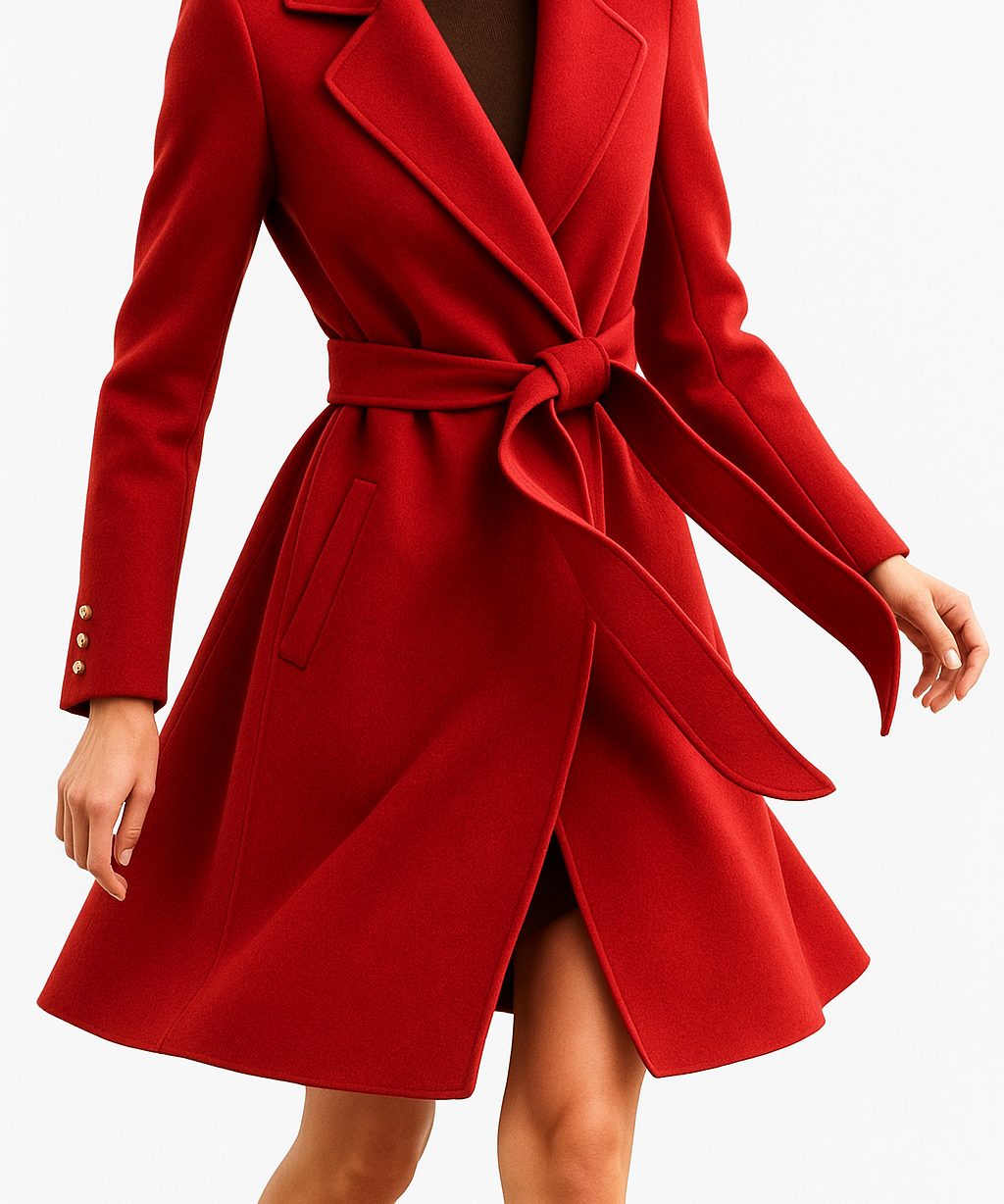 Kate | Women's Wool Cashmere Blend Coat with Belted Waist