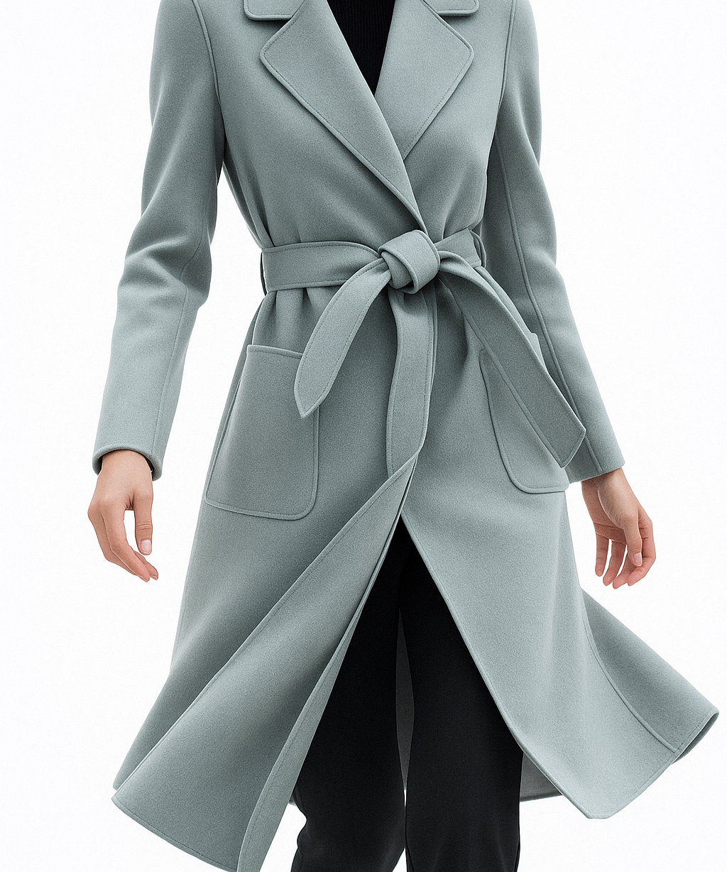 Kate | Women's Wool Cashmere Blend Coat with Belted Waist