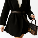 Holly | Women's Wool-Cotton Blend Winter Coat with Leather Waist Belt