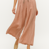Éline | Women's Linen Tapered Pants with High Stretch Waist