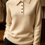 Harriet | Women Polo Sweater With Button Front Design