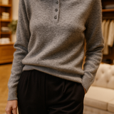 Harriet | Women Polo Sweater With Button Front Design