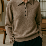 Harriet | Women Polo Sweater With Button Front Design