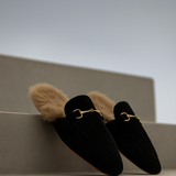 Freja | Women's Mules with Fur Lining and Orthopedic
