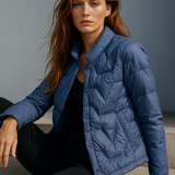 Natalie | Women's Chevron Quilted Duck Down Jacket with Snap Button Closure