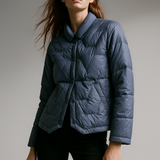 Natalie | Women's Chevron Quilted Duck Down Jacket with Snap Button Closure