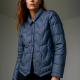 Natalie | Women's Chevron Quilted Duck Down Jacket with Snap Button Closure