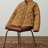 Natalie | Women's Chevron Quilted Duck Down Jacket with Snap Button Closure