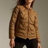 Natalie | Women's Chevron Quilted Duck Down Jacket with Snap Button Closure