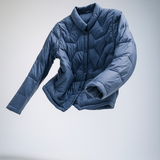Natalie | Women's Chevron Quilted Duck Down Jacket with Snap Button Closure