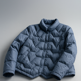 Natalie | Women's Chevron Quilted Duck Down Jacket with Snap Button Closure