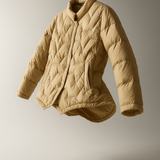 Natalie | Women's Chevron Quilted Duck Down Jacket with Snap Button Closure