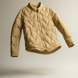 Natalie | Women's Chevron Quilted Duck Down Jacket with Snap Button Closure