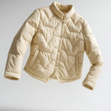 Natalie | Women's Chevron Quilted Duck Down Jacket with Snap Button Closure