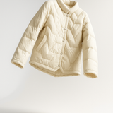 Natalie | Women's Chevron Quilted Duck Down Jacket with Snap Button Closure