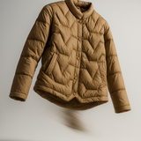 Natalie | Women's Chevron Quilted Duck Down Jacket with Snap Button Closure