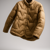 Natalie | Women's Chevron Quilted Duck Down Jacket with Snap Button Closure