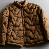 Natalie | Women's Chevron Quilted Duck Down Jacket with Snap Button Closure