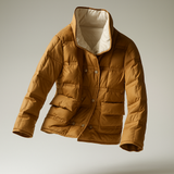Joan | Women's Reversible Duck Down Jacket with Snap Button Closure