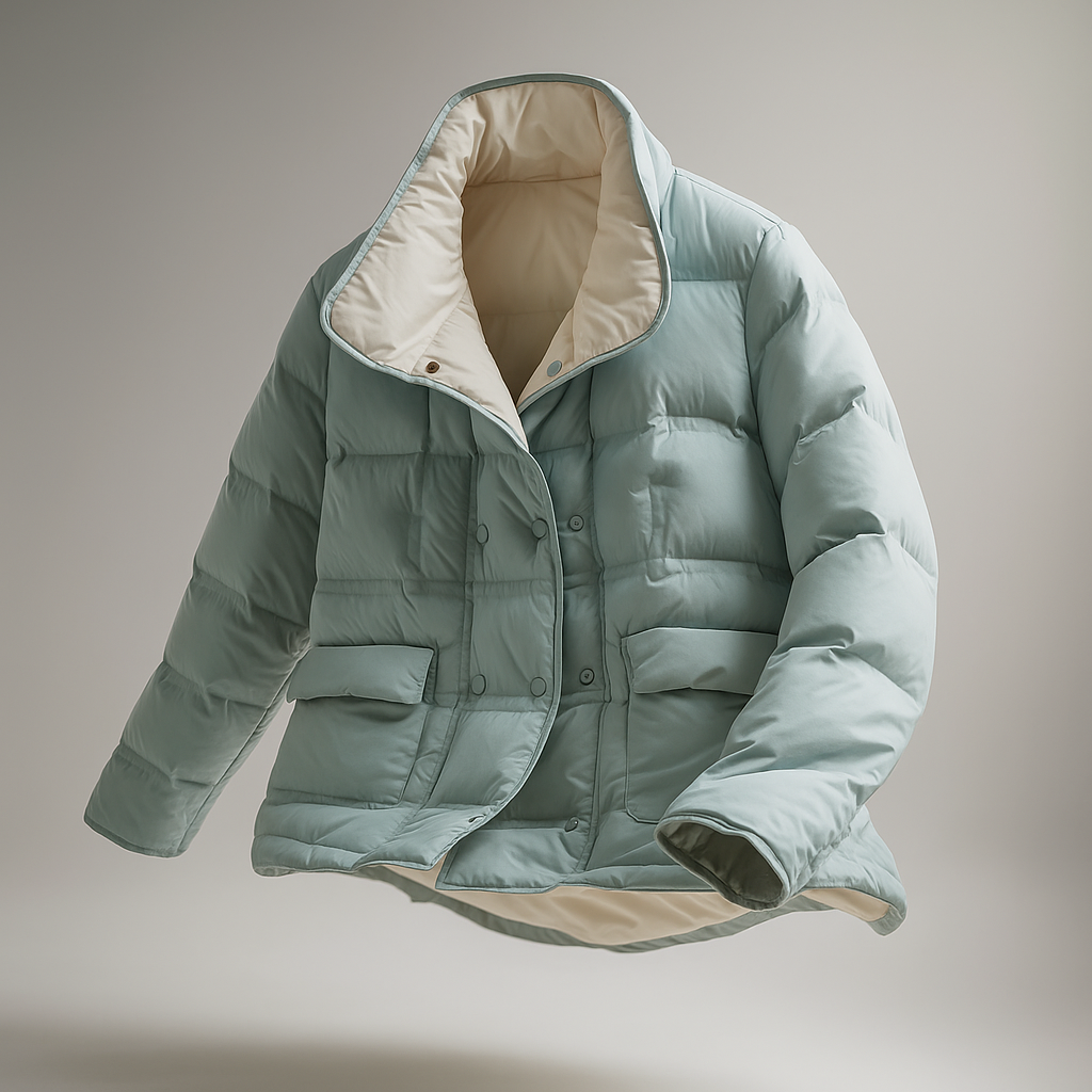 Joan | Women's Reversible Duck Down Jacket with Snap Button Closure