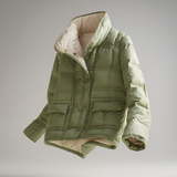 Joan | Women's Reversible Duck Down Jacket with Snap Button Closure