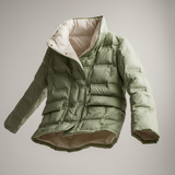 Joan | Women's Reversible Duck Down Jacket with Snap Button Closure