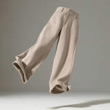 Blair | Women's Wool Blend Wide-Leg Tailored Trousers with Double-Button Waistband