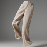 Blair | Women's Wool Blend Wide-Leg Tailored Trousers with Double-Button Waistband