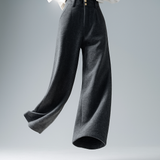 Blair | Women's Wool Blend Wide-Leg Tailored Trousers with Double-Button Waistband