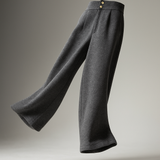 Blair | Women's Wool Blend Wide-Leg Tailored Trousers with Double-Button Waistband