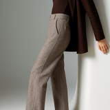 Blair | Women's Wool Blend Wide-Leg Tailored Trousers with Double-Button Waistband