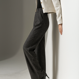 Blair | Women's Wool Blend Wide-Leg Tailored Trousers with Double-Button Waistband