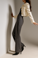 Blair | Women's Wool Blend Wide-Leg Tailored Trousers with Double-Button Waistband